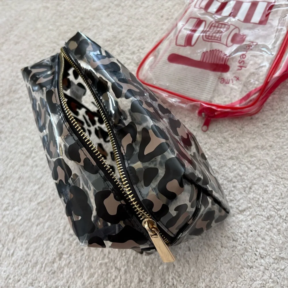 Clear Travel Zip Toiletry Bag Set